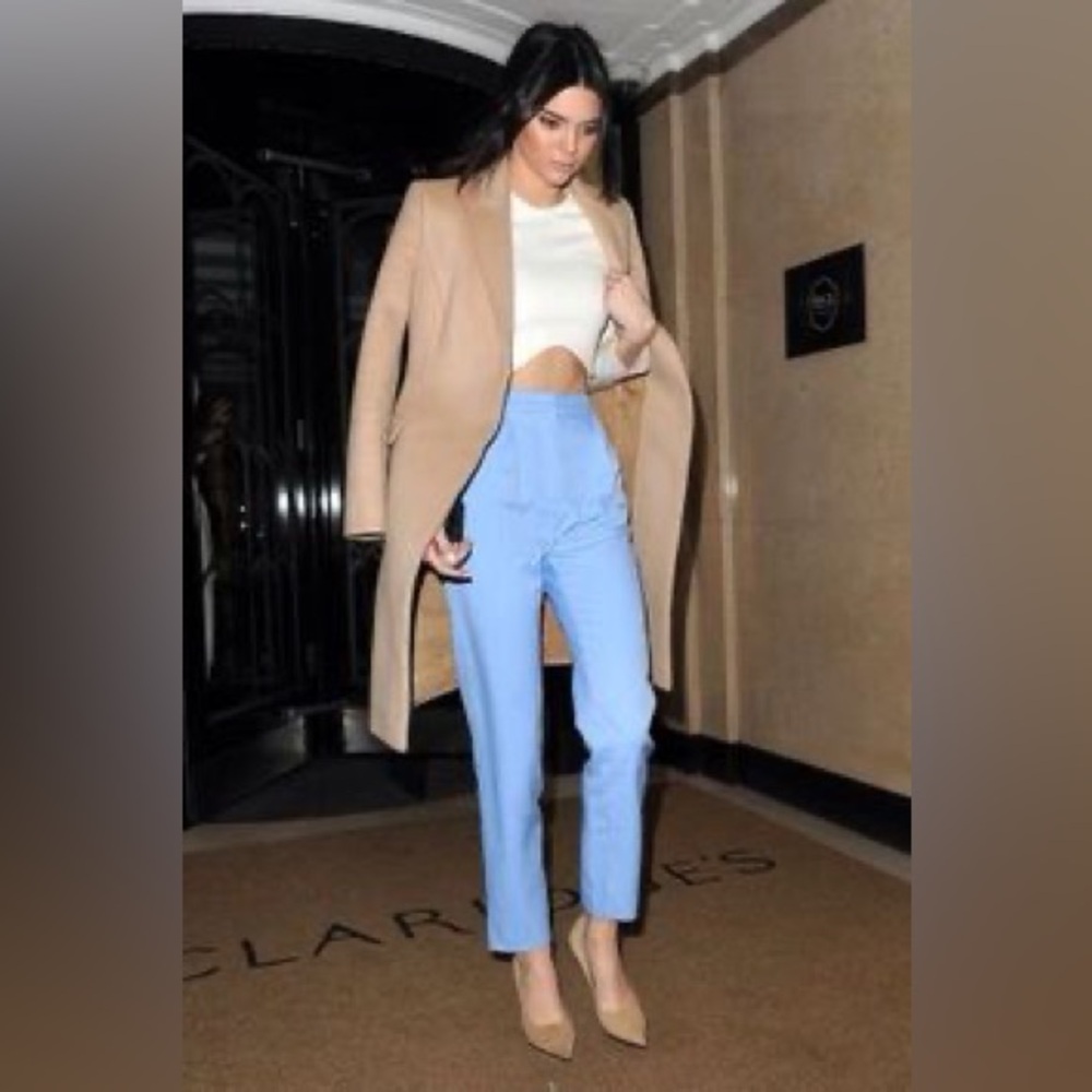 ZARA WOMAN  With Tag HIGH-WAISTED PANTS TROUSERS LIGHT BLUE